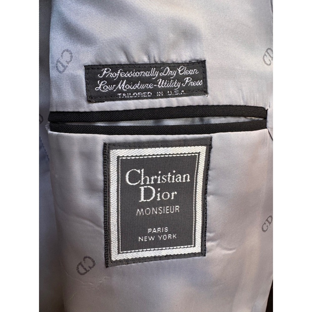 VTG 38L Christian Dior Monsieur Black Tailcoat Tuxedo Jacket Formal Evening Wear - Picture 3 of 10